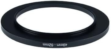 YAMAFOO 49mm to 62mm Step-Up Ring/Step Down Rings Filter Adapter for All Brands UV ND CPL Metal Ring Step-Up Rings Adapter Filter,Black (49-62)