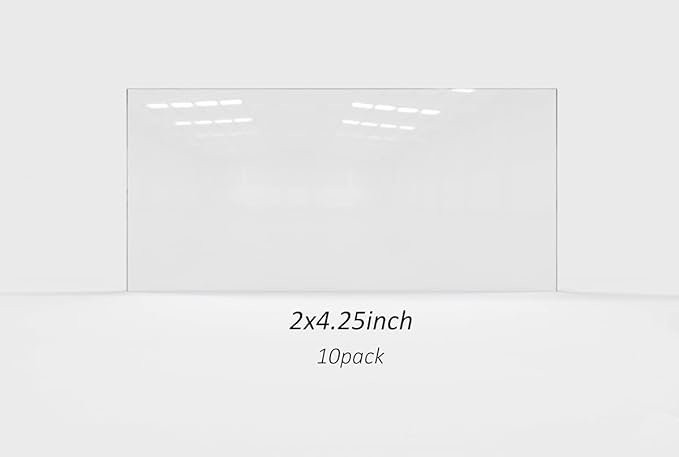 Tefuawe 100% Cast Resin 39 Plastic Replacement Lens, 10 Pack, Clear Cover Lens for Solar Auto Darkening Welding Filter 2”x4.25”