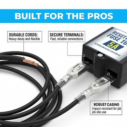 Fuse Tester for HVAC Systems, 3 Amp & 5 Amp Resettable Fuse Breakers, UL Rated 24V AC/DC 125/250V AC, Circuit Breaker Diagnostic Tool