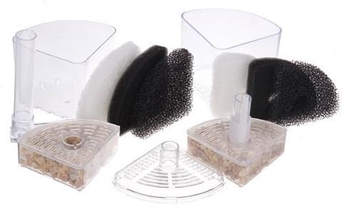 XINYOU Corner Filter Air Driven Bio-Sponge Ceramic for Fry Shrimp Fish Tank Aquarium XY-2010, 2.75 x 3.15 x 11 inches