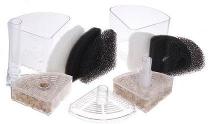 XINYOU Corner Filter Air Driven Bio-Sponge Ceramic for Fry Shrimp Fish Tank Aquarium XY-2010, 2.75 x 3.15 x 11 inches
