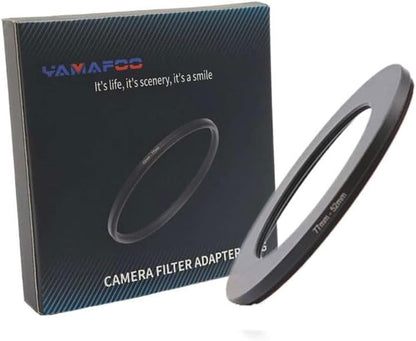 YAMAFOO 77mm to 52mm Step-Up Ring/Step Down Rings Filter Adapter for All Brands UV ND CPL Metal Ring Step-Up Rings Adapter Filter,Black(77-52)