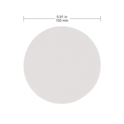 Labasics Qualitative Filter Paper Circles, 150 mm Diameter Cellulose Filter Paper with 15-20 Micron Particle Retention Medium Filtration Speed, Pack of 100