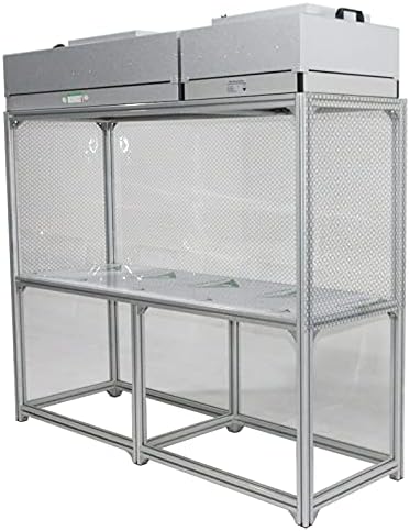Vertical Laminar Dust Free Room Bench Double Use 70.86x23.62in Flow Hood Air Flow Clean Workbench Aluminum Workshop for Phone Repair with HEPA-Filter Laboratory Using