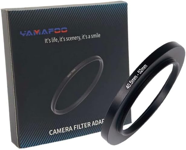 YAMAFOO 40.5mm to 52mm Step-Up Ring/Step Down Rings Filter Adapter for All Brands UV ND CPL Metal Ring Step-Up Rings Adapter Filter,Black (40.5-52)