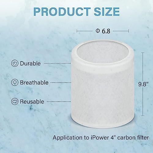 iPower Upgrade 4 Inch Air Carbon Filter Replacement Prefilter Sleeve Cover for 4" Air Carbon Filter, White