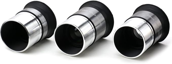 Multi-Coated Telescope Eyepiece Set - 1.25 inch - Upgraded with Soft Eyecup [4mm, 10mm, 20mm]
