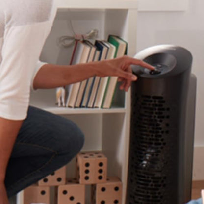 Honeywell HPA030 HEPA Tower Air Purifier, Airborne Allergen Reducer for Medium/Large Rooms (200 sq ft), Black - Wildfire/Smoke, Pollen, Pet Dander, and Dust Air Purifier