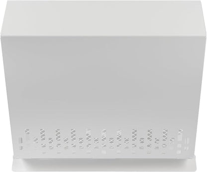 Vent Systems 6" Inch Air Supply Vent Cover with Rubber Gasket - White Galvanized Steel - Robust Weatherproof Outdoor Air Intake Box - Duct or Surface Mounting - Rain and Snow Protection