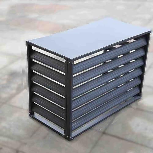 Outdoor Air Conditioner Cover Aluminum Decorative Fence Privacy Screen Protective Grilles for Heat Pumps Trash Can Enclosure Flower Stand Perfect for Concealing (Gray 100x50x70cm)