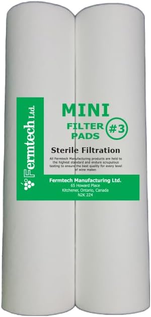 Fermtech Mini 2 Electric Sediment Filter Starter Kit with Pre-Screen, Bundle of Filters. Stainless Steel Wine/Beer/Juice/Kombucha/Liquid Filtering System. Home Pro 10 Inch. Jet Filtration Technology.
