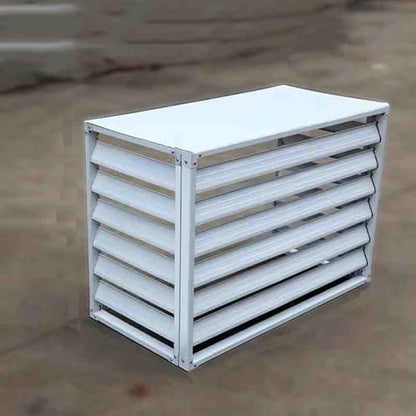 Outdoor Air Conditioner Cover Aluminum Decorative Fence Privacy Screen Protective Grilles for Heat Pumps Trash Can Enclosure Flower Stand Perfect for Concealing (White 110x60x80cm)