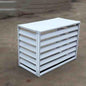 Outdoor Air Conditioner Cover Aluminum Decorative Fence Privacy Screen Protective Grilles for Heat Pumps Trash Can Enclosure Flower Stand Perfect for Concealing (White 110x60x80cm)