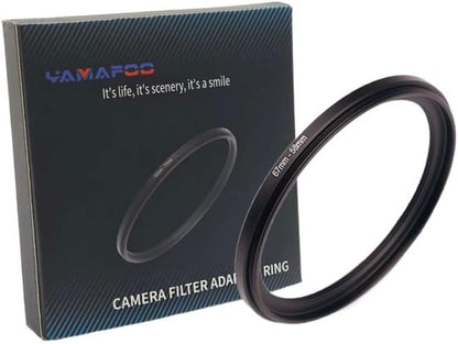 YAMAFOO 57mm to 58mm Step-Up Ring/Step Down Rings Filter Adapter for All Brands UV ND CPL Metal Ring Step-Up Rings Adapter Filter,Black (67-58)