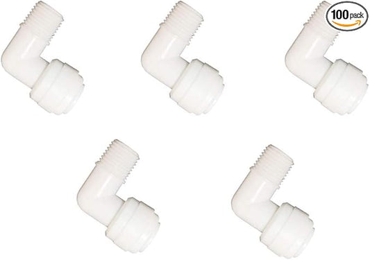YZM Quick Connect fittings RO Water Filters (5pack, Elbow, 1/4" Male x 3/8" OD tube)