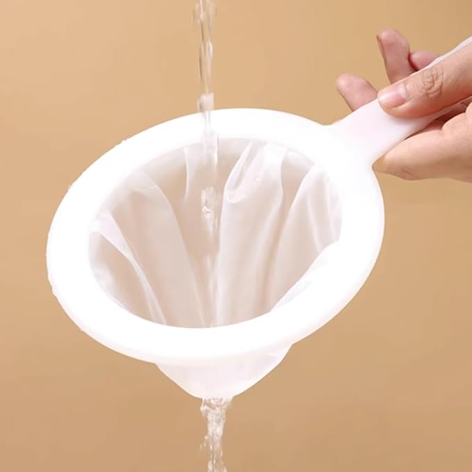 Kitchen Ultra-Fine Nylon Mesh Strainer I Filter Spoon Sieve For Soy Milk, Coffee, Milk, Yogurt, Juice, Enzymes, Honey, Wine, Rice Milk, Tofu brain