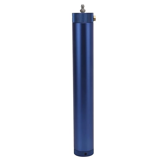 High Pressure Air Filter Oil Water Separator, Compressor Filtration System, 4500psi Aluminium Alloy L340mm OD50mm Blue, Oil Water Filter with Safety Valve for Diving and Industrial