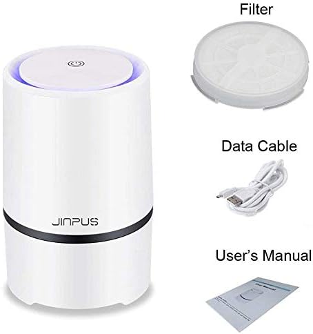 Air Purifier Small Portable Air Cleaner for Bedroom with HEPA Filter, Upgraded Low Noise Home Air Purifiers (White)