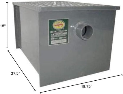 Commercial Carbon Steel Grease Trap Interceptor 50lb - PDI Approved - NSF