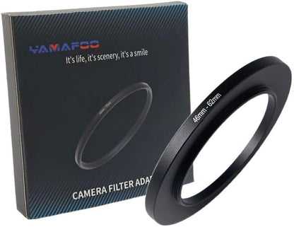 YAMAFOO 46mm to 62mm Step-Up Ring/Step Down Rings Filter Adapter for All Brands UV ND CPL Metal Ring Step-Up Rings Adapter Filter,Black (46-62)