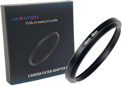 YAMAFOO 46mm to 49mm Step-Up Ring/Step Down Rings Filter Adapter for All Brands UV ND CPL Metal Ring Step-Up Rings Adapter Filter,Black (46-49)