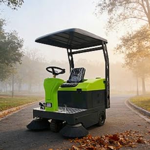 Electric Road Sweeper, Industrial Plant Sweeper, Heavy-Duty Floor Cleaner - Reinforced Main Brush for Manufacturing and Warehouse Environments
