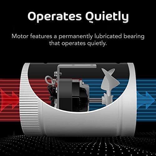 iPower Inline Booster Duct Fan 4" HVAC Exhaust Ventilation Blower with Low Noise for Bathrooms, Kitchens, Basements, Attics, Grow Tents