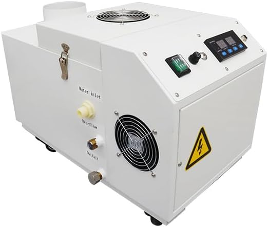 Industrial Ultrasonic Humidifier Cooler Sprayer 6kg/h Portable Continuous Cool Mist Maker Humidifier Commercial with Humidistat and Remote Sensor for Greenhouse Large Room