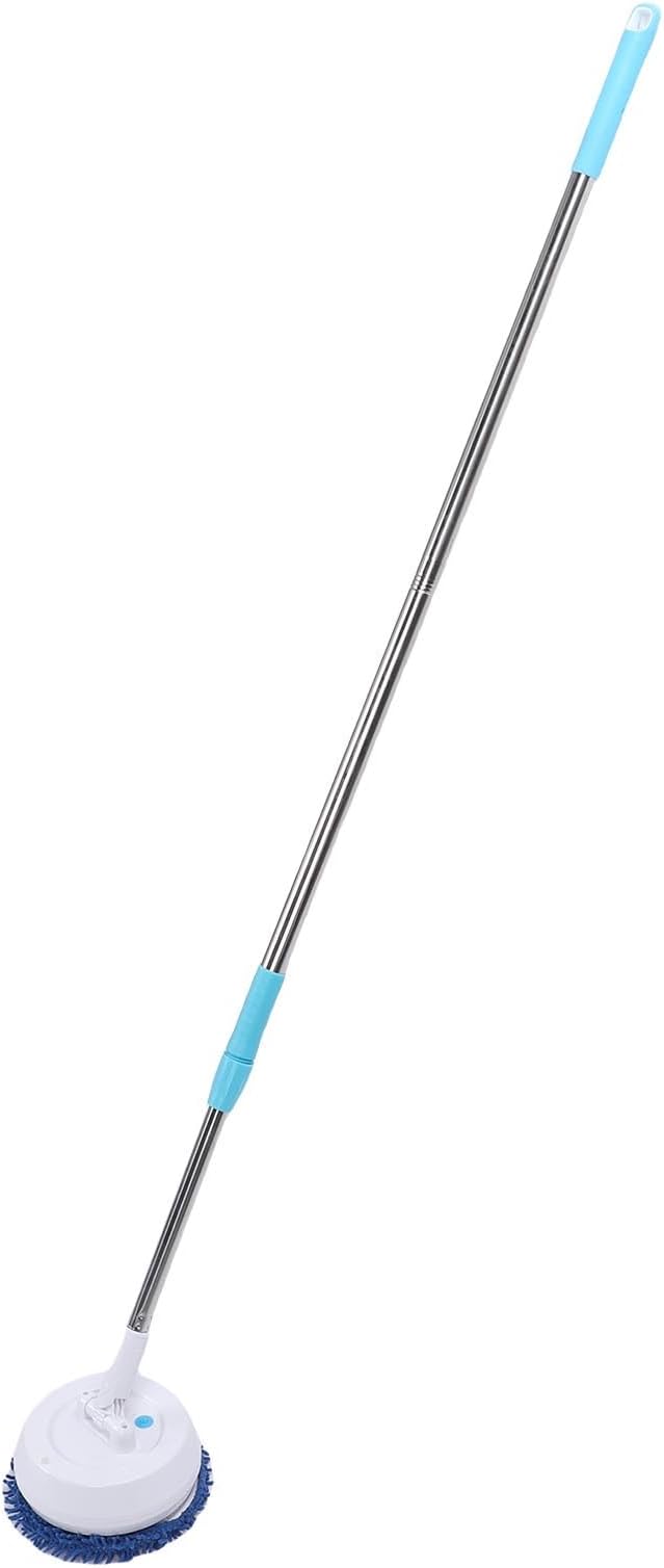 Hyuduo Electric Cleaning Brush, Rechargeable Cordless Rotating Scrubber with Telescopic Handle and Dry Wet Cloths, for Car Washing Floor Glass Tiles Ceiling