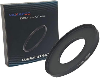 YAMAFOO 34mm to 58mm Step-Up Ring/Step Down Rings Filter Adapter for All Brands UV ND CPL Metal Ring Step-Up Rings Adapter Filter,Black (34-58)