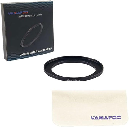 YAMAFOO 58mm to 72mm Step-Up Ring/Step Down Rings Filter Adapter for All Brands UV ND CPL Metal Ring Step-Up Rings Adapter Filter,Black (58-72)