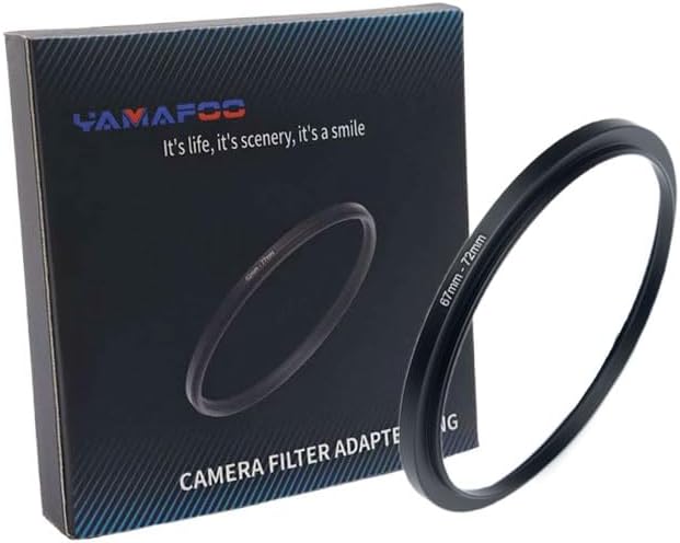 YAMAFOO 67mm to 72mm Step Up Ring/Step Down Rings Filter Adapter for All Brands UV ND CPL Metal Ring Step-Up Rings Adapter Filter,Black (67-72)