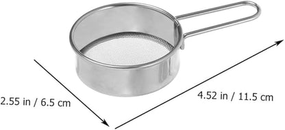 2pcs Stainless Steel Powdered Sugar Sieve Flour Sieve Sugar Sifter Baking Filter Light Strong Non-slip Handles