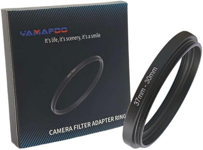 YAMAFOO 37mm to 30mm Step-Up Ring/Step Down Rings Filter Adapter for All Brands UV ND CPL Metal Ring Step-Up Rings Adapter Filter,Black(37-30)