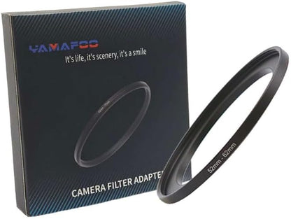 YAMAFOO 52mm to 62mm Step-Up Ring/Step Down Rings Filter Adapter for All Brands UV ND CPL Metal Ring Step-Up Rings Adapter Filter,Black (52-62)