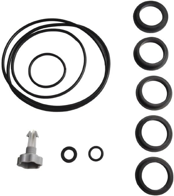 Sand Filter Pump Repair Kit with Air Release Valve O-Rings Seal Gasket Parts for Swimming Pool Equipment Maintenance Including L-Shaped O-Rings Tank Drain Valve Leaf Trap Replacement Components