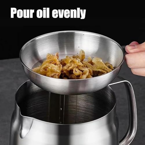 Stainless Steel Oil Filter Pot, Home Oil Fryer Strainer, Stainless Steel Oil Fryer Strainer Food Fryer 2 In 1 Oil Strainer Pot Fryer, Stove Top Deep Fryer with Handle