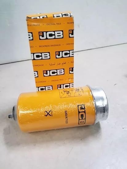 Genuine Fuel Filter Compatible with JCB 320/A7123/7088 – OEM Replacement for Backhoes, Excavators & Loaders – Heavy-Duty Alloy Steel Canister, Yellow
