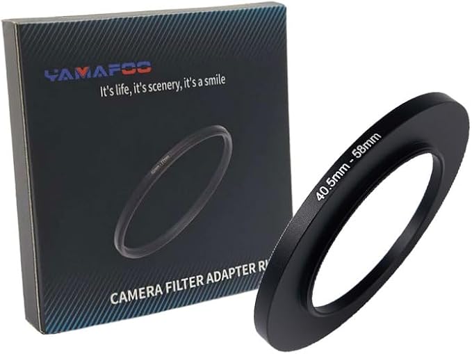 YAMAFOO 40.5mm to 58mm Step-Up Ring/Step Down Rings Filter Adapter for All Brands UV ND CPL Metal Ring Step-Up Rings Adapter Filter,Black (40.5-58)