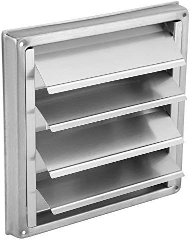 Extractor Fan Outlet, 100mm Stainless Steel Wall Air Vent Outdoor Filter Square Tumble Dryer Extractor Fan Outlet for Kitchen Fans and Vents Dryer Vent Cover Outdoor