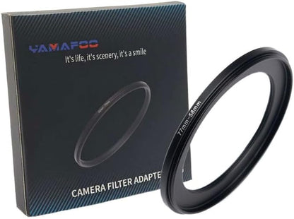 YAMAFOO 77mm to 58mm Step-Up Ring/Step Down Rings Filter Adapter for All Brands UV ND CPL Metal Ring Step-Up Rings Adapter Filter,Black (77-58)