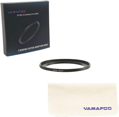 YAMAFOO 52mm to 62mm Step-Up Ring/Step Down Rings Filter Adapter for All Brands UV ND CPL Metal Ring Step-Up Rings Adapter Filter,Black (52-62)