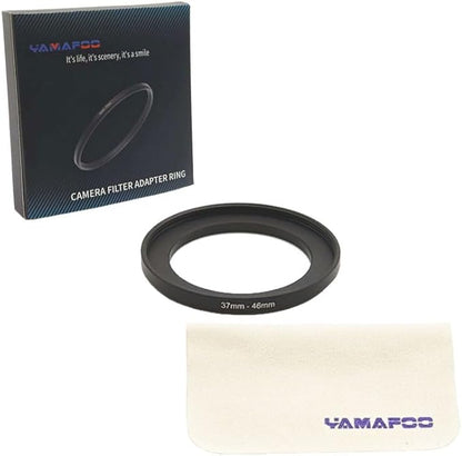 YAMAFOO 37mm to 46mm Step-Up Ring/Step Down Rings Filter Adapter for All Brands UV ND CPL Metal Ring Step-Up Rings Adapter Filter,Black (37-46)