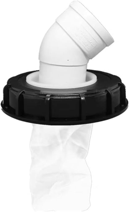IBC Lid Filter 165 mm 45° Ton Barrel Cover with Nylon Washable IBC Tank Lid Filter for mounting on IBC Container Rainwater Tank IBC 1000 Liters DN150