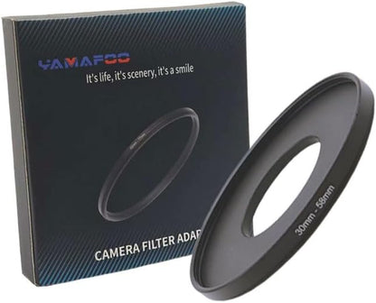 YAMAFOO 30mm to 58mm Step-Up Ring/Step Down Rings Filter Adapter for All Brands UV ND CPL Metal Ring Step-Up Rings Adapter Filter,Black (30-58)