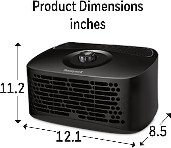 Honeywell HPA020 HEPA Air Purifier, Airborne Allergen Reducer for Small Rooms (90 sq ft), Black - Wildfire/Smoke, Pollen, Pet Dander, and Dust Air Purifier