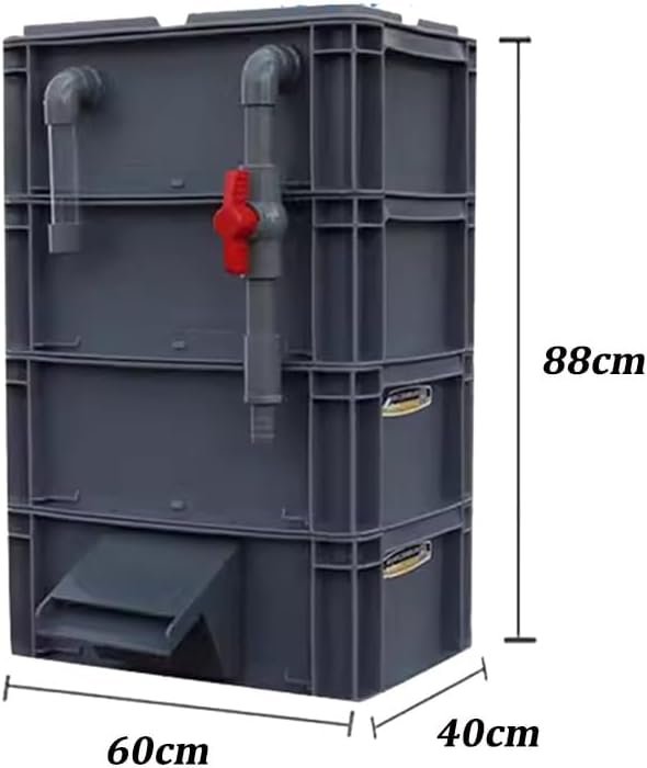 GRRICEPL Fish Tank Filter Box, Waterfall Bio-Filtration Aquarium, Turtle Tank Filter, Pump and Filter Media Not Included (Color : Gray, Size : 60x40x88cm)