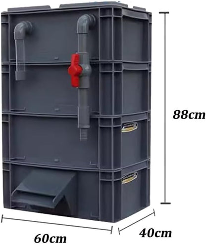GRRICEPL Fish Tank Filter Box, Waterfall Bio-Filtration Aquarium, Turtle Tank Filter, Pump and Filter Media Not Included (Color : Gray, Size : 60x40x88cm)