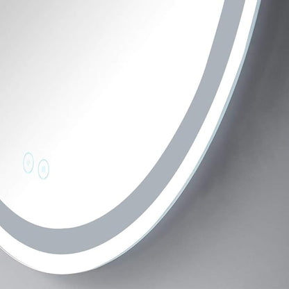 Bathroom Mirrors Round Waterproof Illuminated LED Wall Makeup Mirrors with White Light Sensor Touch Control and Demister Pad (Size : 70cm)