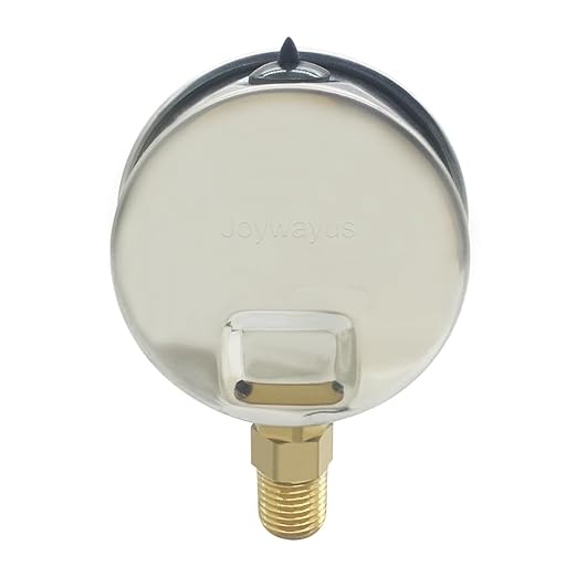 Joywayus Pressure Gauge 0-300 PSI Brass 1/4" NPT Male Thread Lower Mount, Glycerin Filled, Stainless Steel Case, Multiple Function
